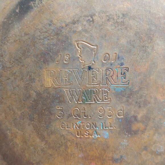 Vintage Revere Ware 3 Qt Copper Bottom Stainless Saucepan Clinton ILL 1993 USA - Picture 4 of 4